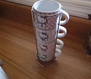 Hello Kitty Polka Dot Stackable Mugs Set